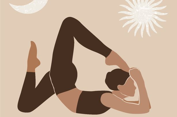 2 Woman practicing yoga spiritual illustration