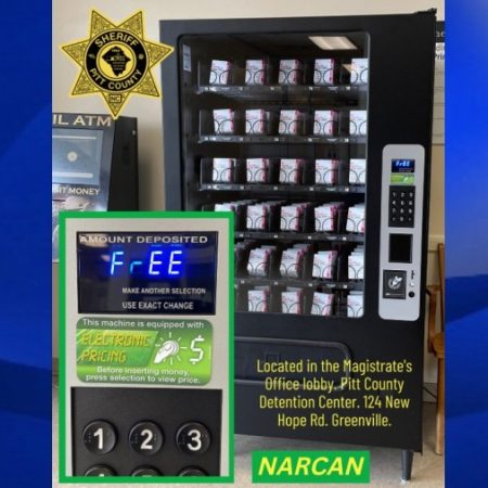 Narcan vending machine at Magistrates Office Pitt County Sheriffs Office photo