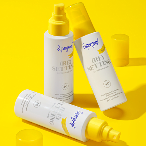 Supergoop newly formulated Mineral Sheer Screen SPF 50 and Resetting Refreshing Mist SPF 40